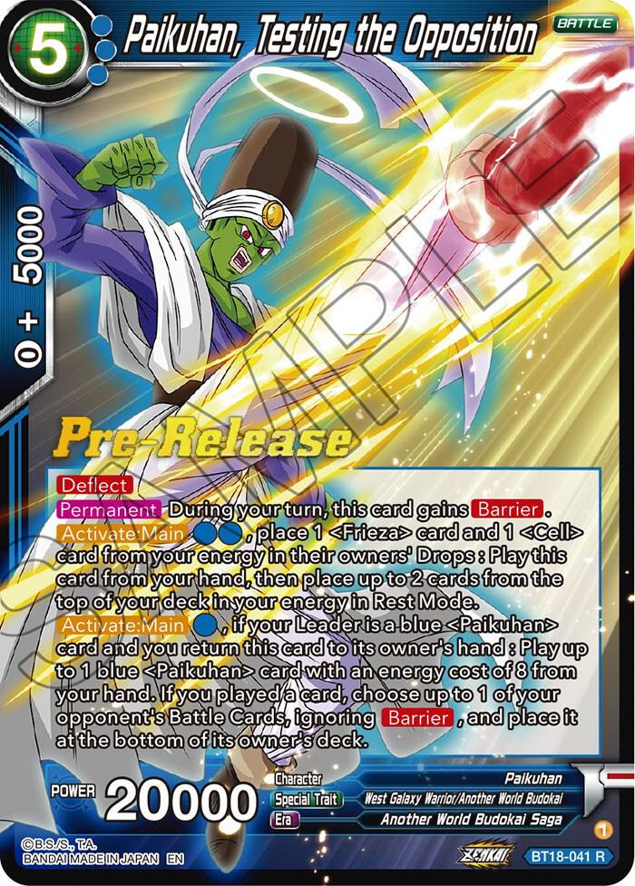 Paikuhan Testing the Opposition BT18-041 Dawn of the Z-Legends Pre-Release Cards Dragonball Super card