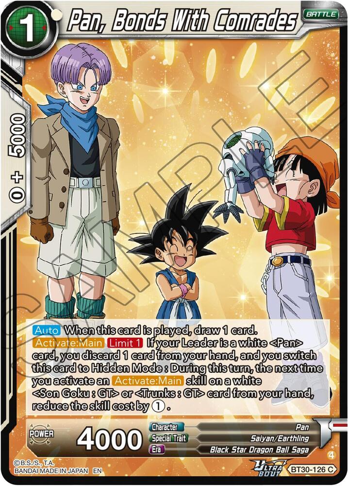 Pan Bonds With Comrades BT30-126 Three Glorious Fighters Dragonball Super card