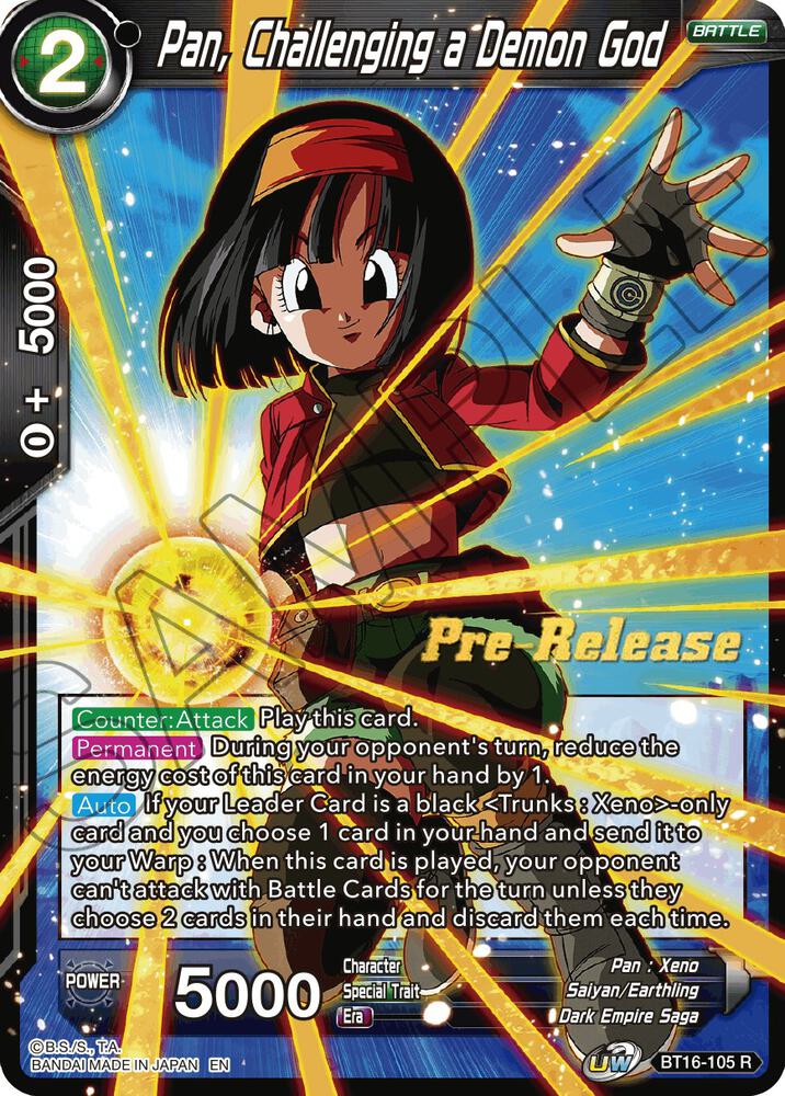 Pan Challenging a Demon God BT16-105 Realm of the Gods Pre-Release Cards Dragonball Super card