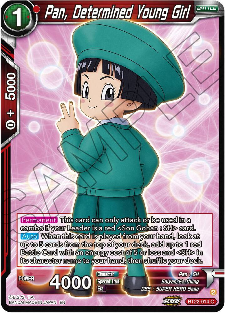 Pan Determined Young Girl BT22-014 Critical Blow Dragonball Super card