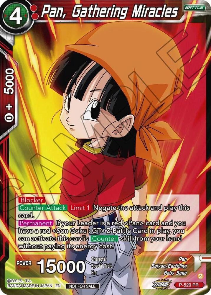 Pan Gathering Miracles Zenkai Series Tournament Pack Vol5 P-520 Tournament Promotion Cards Dragonball Super card