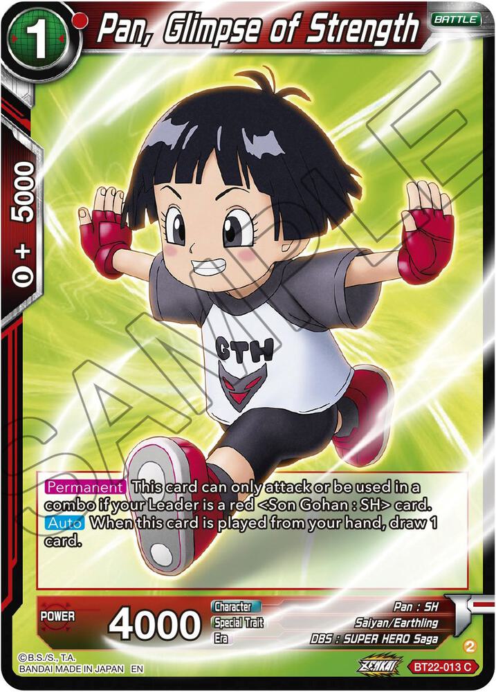 Pan Glimpse of Strength BT22-013 Critical Blow Dragonball Super card
