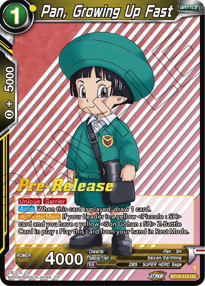 Pan Growing Up Fast BT18-114 Dawn of the Z-Legends Pre-Release Cards Dragonball Super card