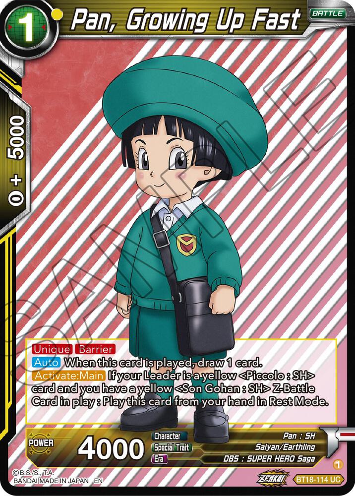 Pan Growing Up Fast BT18-114 Dawn of the Z-Legends Dragonball Super card