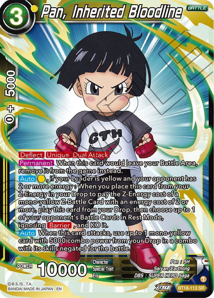 Pan Inherited Bloodline BT18-113 Dawn of the Z-Legends Dragonball Super card