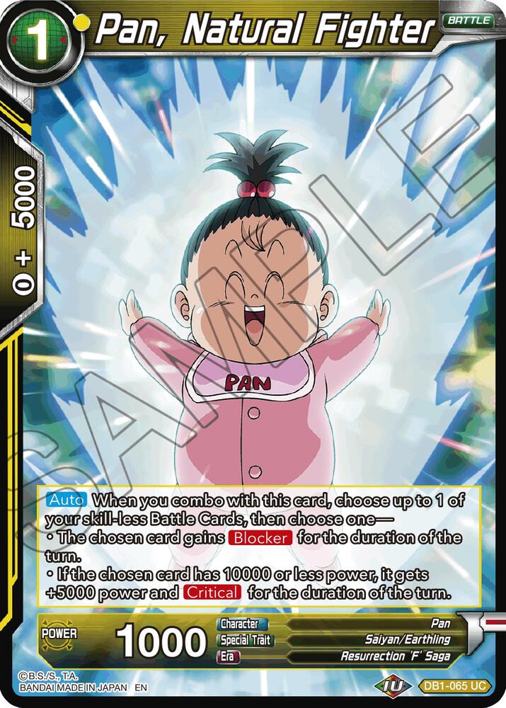Pan Natural Fighter Reprint DB1-065 Battle Evolution Booster Dragonball Super card