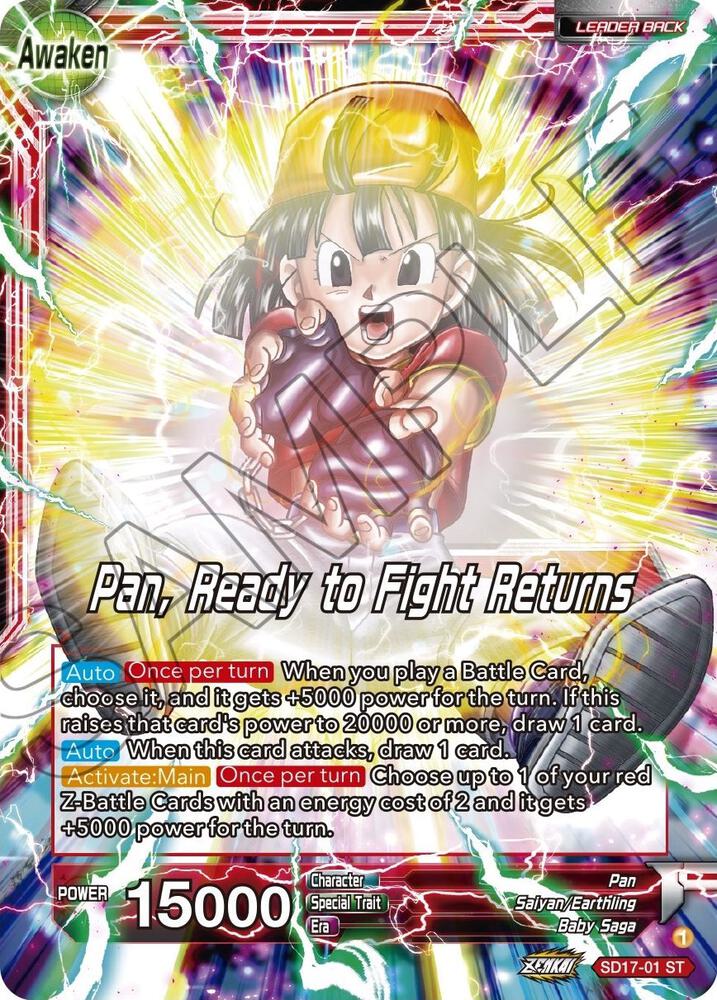 Pan Pan Ready to Fight Returns Silver Foil SD17-01 Dawn of the Z-Legends Dragonball Super card