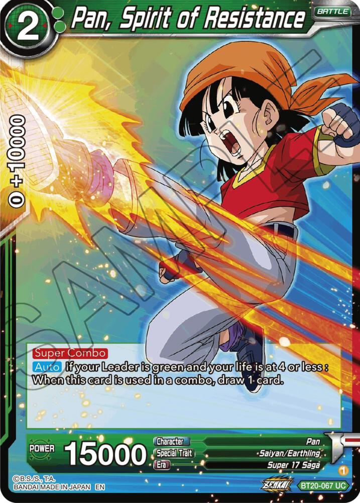 Pan Spirit of Resistance Foil BT20-067 Power Absorbed Dragonball Super card