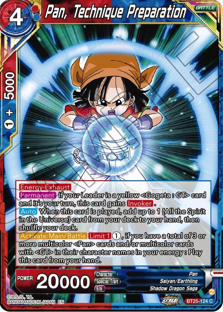 Pan Technique Preparation BT25-124 Legend of the Dragon Balls Dragonball Super card
