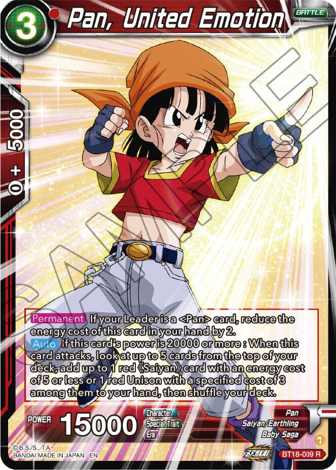 Pan United Emotion Foil BT18-009 Dawn of the Z-Legends Dragonball Super card