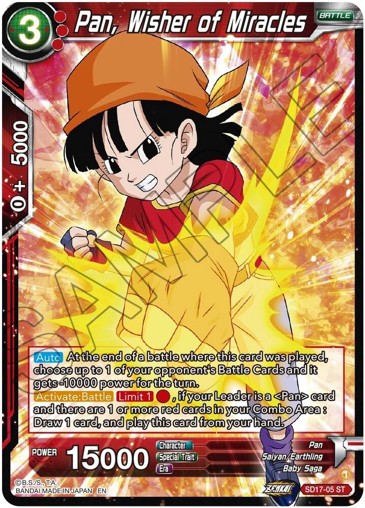 Pan Wisher of Miracles SD17-05 Dawn of the Z-Legends Dragonball Super card