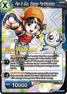 Pan and Giru Energy Fortification BT13-033 Supreme Rivalry Pre-Release Cards Dragonball Super card