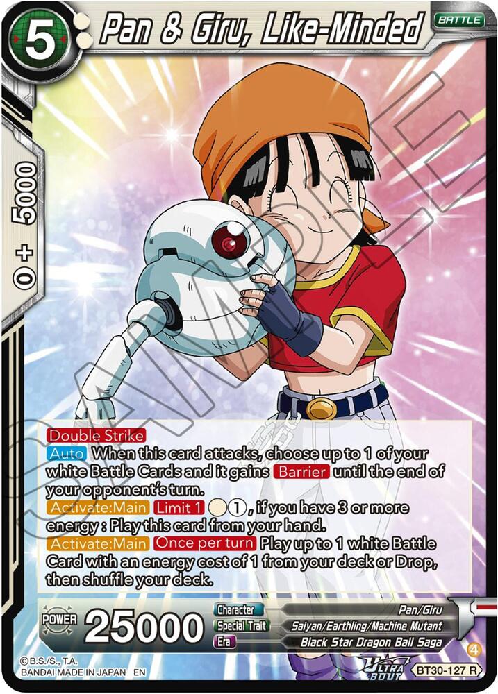 Pan and Giru Like Minded BT30-127 Three Glorious Fighters Dragonball Super card