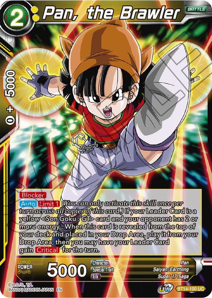 Pan the Brawler Foil BT14-100 Cross Spirits Dragonball Super card