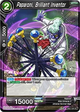 Paparoni Brilliant Inventor Foil DB2-139 Draft Box 05 - Divine Multiverse Dragonball Super card