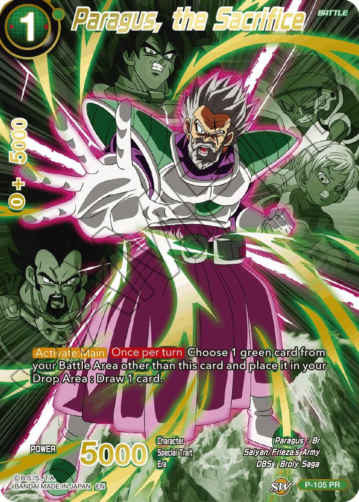Paragus the Sacrifice Alternate Art P-105 Special Anniversary Set 2021 Dragonball Super card