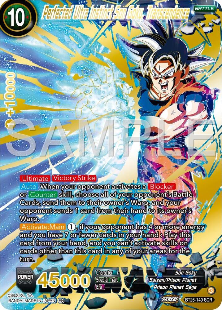 Perfected Ultra Instinct Son Goku Transcendence BT26-140 Ultimate Advent Dragonball Super card