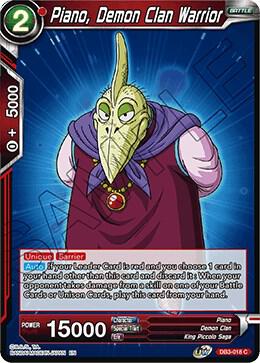 Piano Demon Clan Warrior DB3-018 Draft Box 06 - Giant Force Dragonball Super card