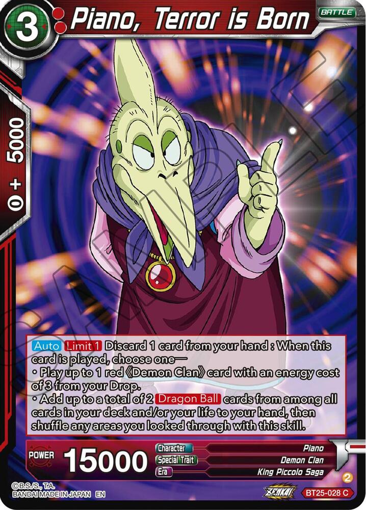 Piano Terror is Born BT25-028 Legend of the Dragon Balls Dragonball Super card