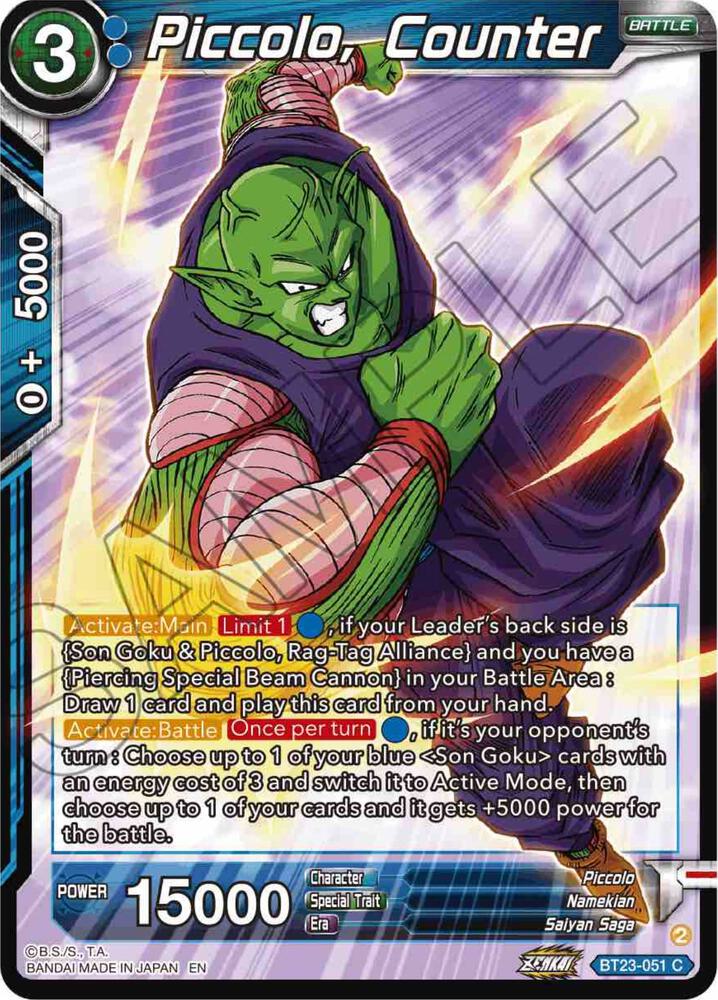 Piccolo Counter Foil BT23-051 Perfect Combination Dragonball Super card