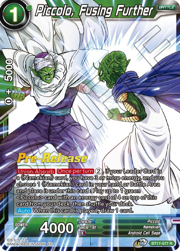Piccolo Fusing Further BT17-077 Ultimate Squad Pre-Release Cards Dragonball Super card