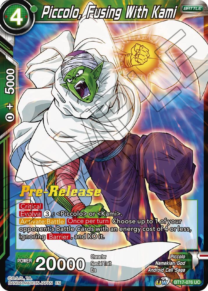 Piccolo Fusing With Kami BT17-076 Ultimate Squad Pre-Release Cards Dragonball Super card