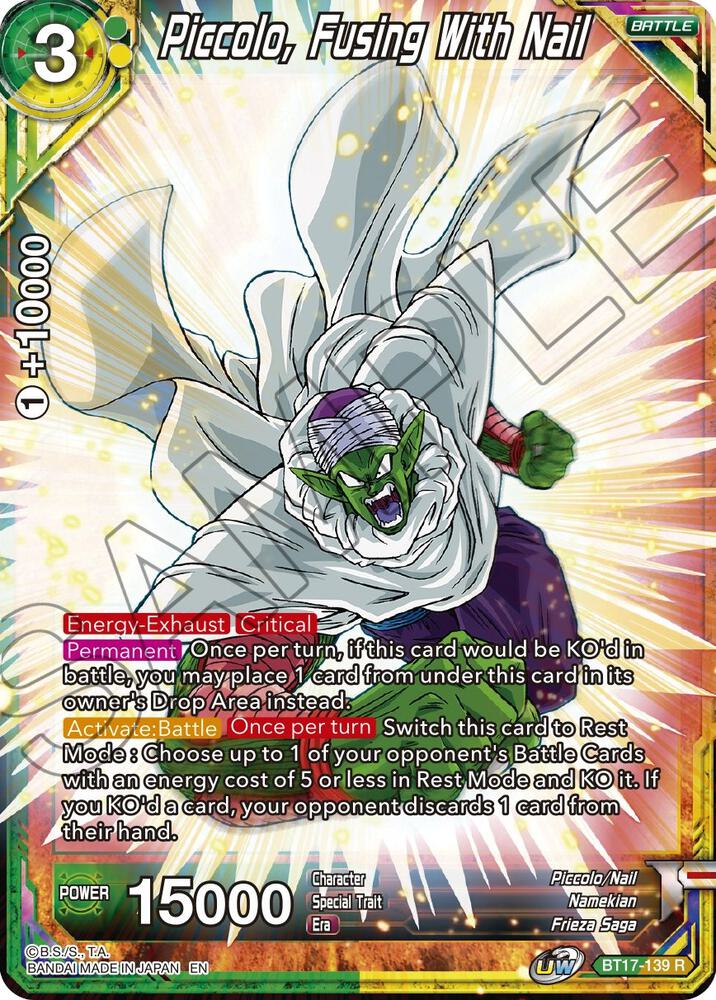 Piccolo Fusing With Nail Foil BT17-139 Ultimate Squad Dragonball Super card