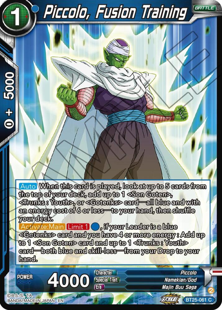 Piccolo Fusion Training BT25-061 Legend of the Dragon Balls Dragonball Super card