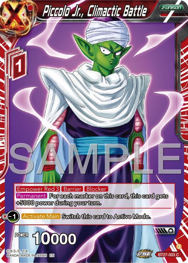 Piccolo Jr Climactic Battle BT27-003 History of Z Dragonball Super card