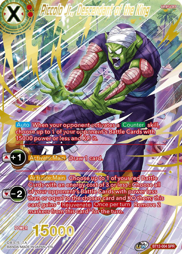 Piccolo Jr Descendant of the King SPR BT12-004 Vicious Rejuvenation Dragonball Super card