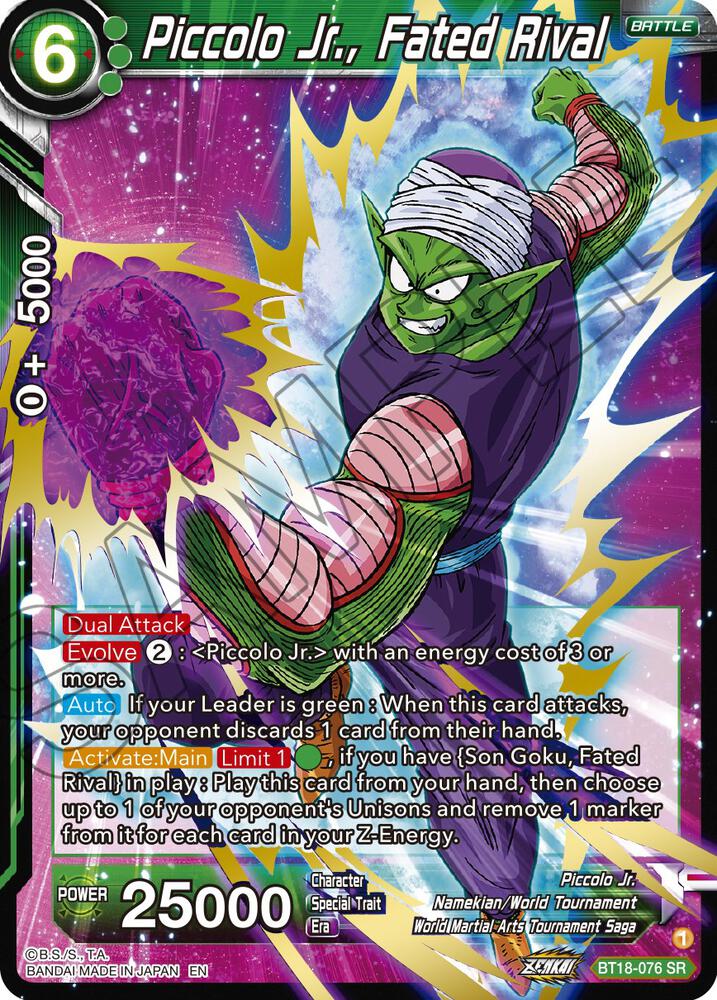 Piccolo Jr Fated Rival BT18-076 Dawn of the Z-Legends Dragonball Super card
