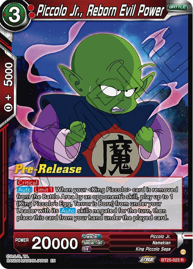 Piccolo Jr Reborn Evil Power BT25-023 Legend of the Dragon Balls Pre-Release Cards Dragonball Super card