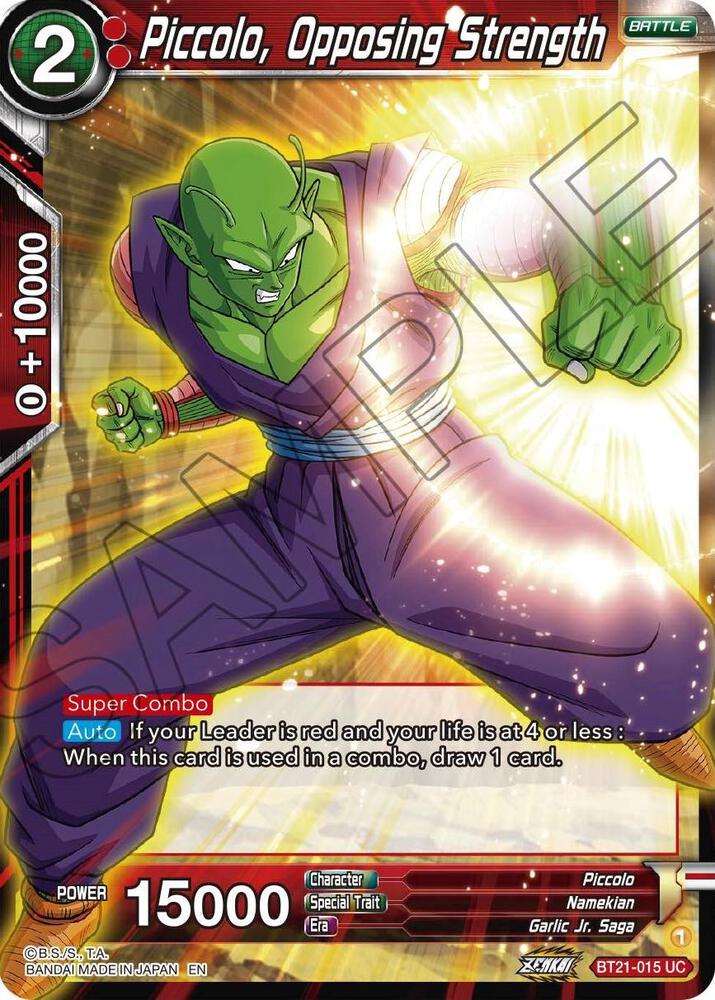 Piccolo Opposing Strength Foil BT21-015 Wild Resurgence Dragonball Super card