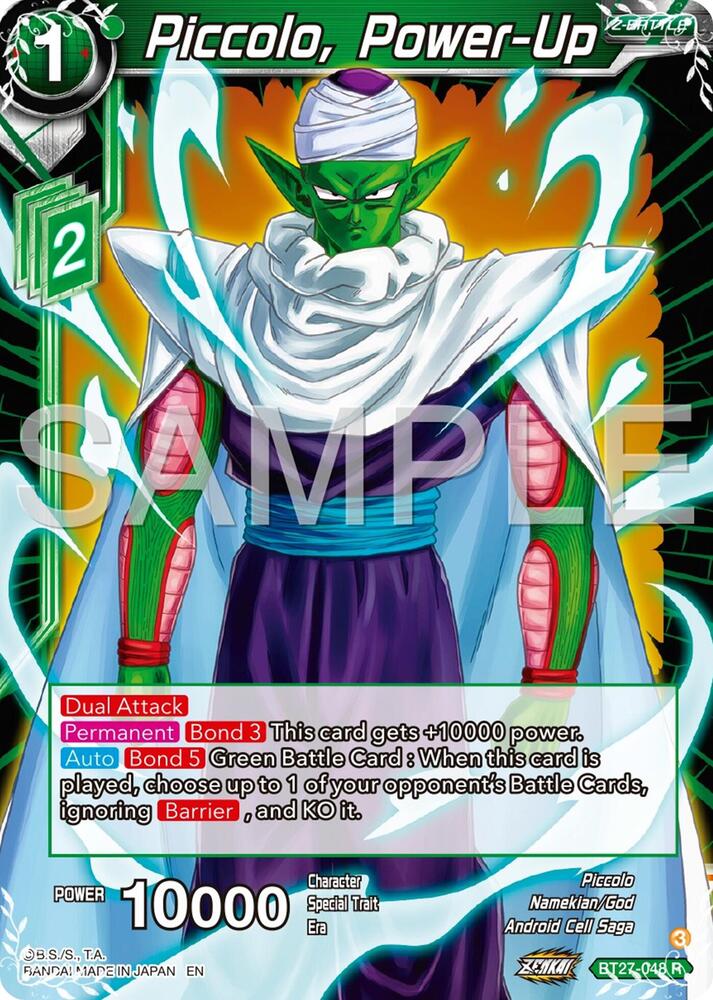 Piccolo Power Up BT27-048 History of Z Dragonball Super card