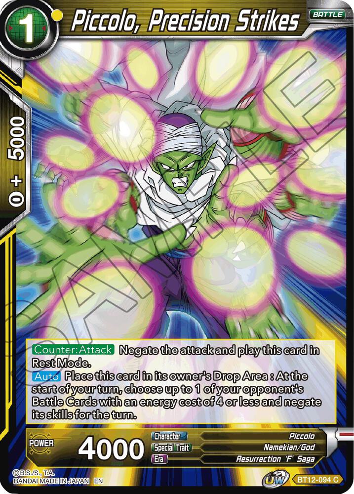 Piccolo Precision Strikes BT12-094 Vicious Rejuvenation Dragonball Super card