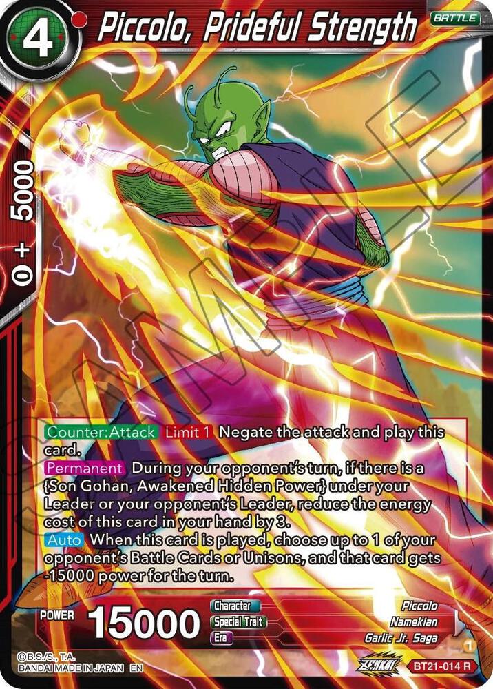 Piccolo Prideful Strength Foil BT21-014 Wild Resurgence Dragonball Super card