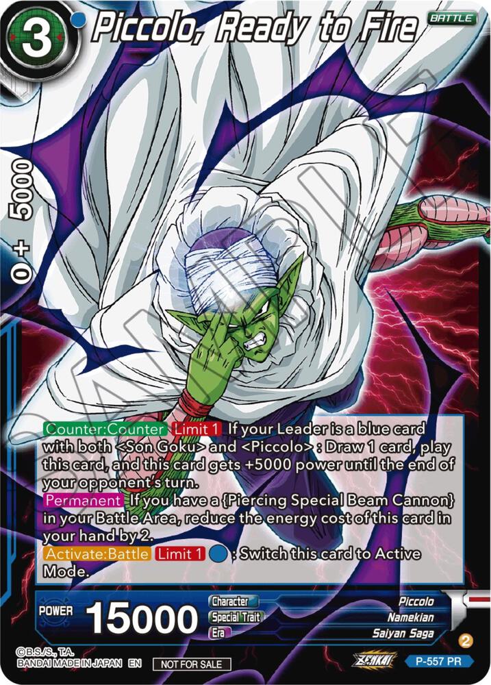 Piccolo Ready to Fire Zenkai Series Tournament Pack Vol6 P-557 Tournament Promotion Cards Dragonball Super card