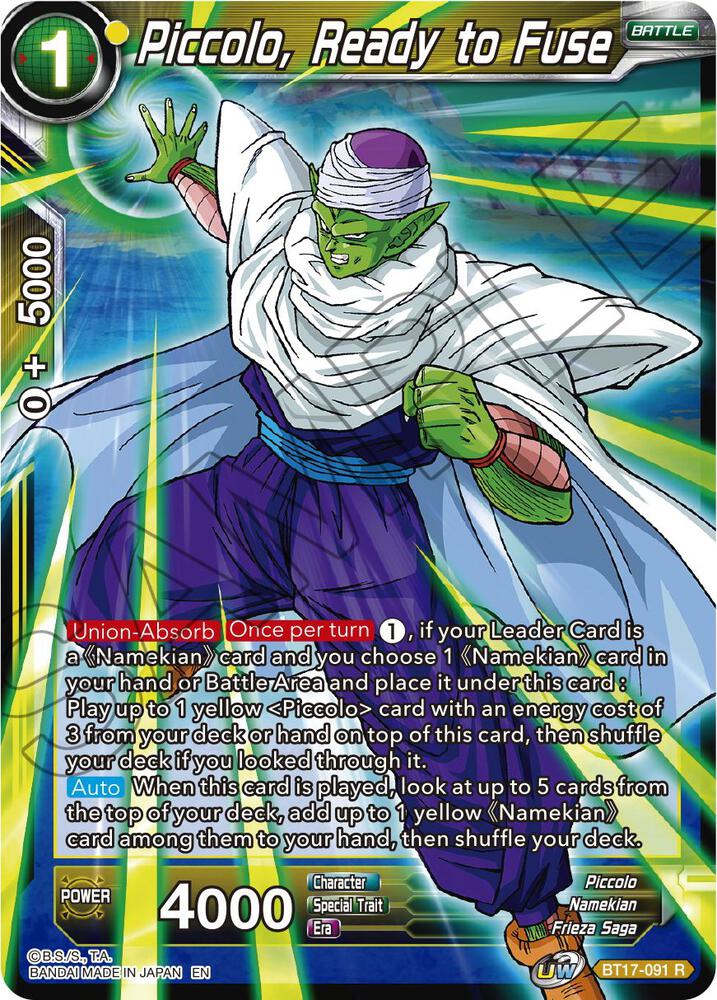 Piccolo Ready to Fuse BT17-091 Ultimate Squad Dragonball Super card