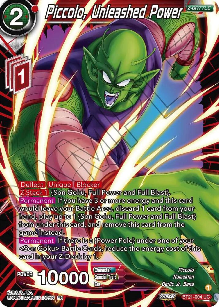 Piccolo Unleashed Power Foil BT21-004 Wild Resurgence Dragonball Super card