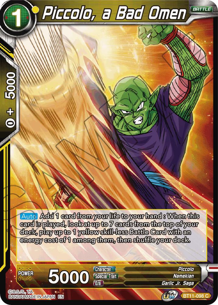 Piccolo a Bad Omen Foil BT11-098 Vermilion Bloodline Dragonball Super card