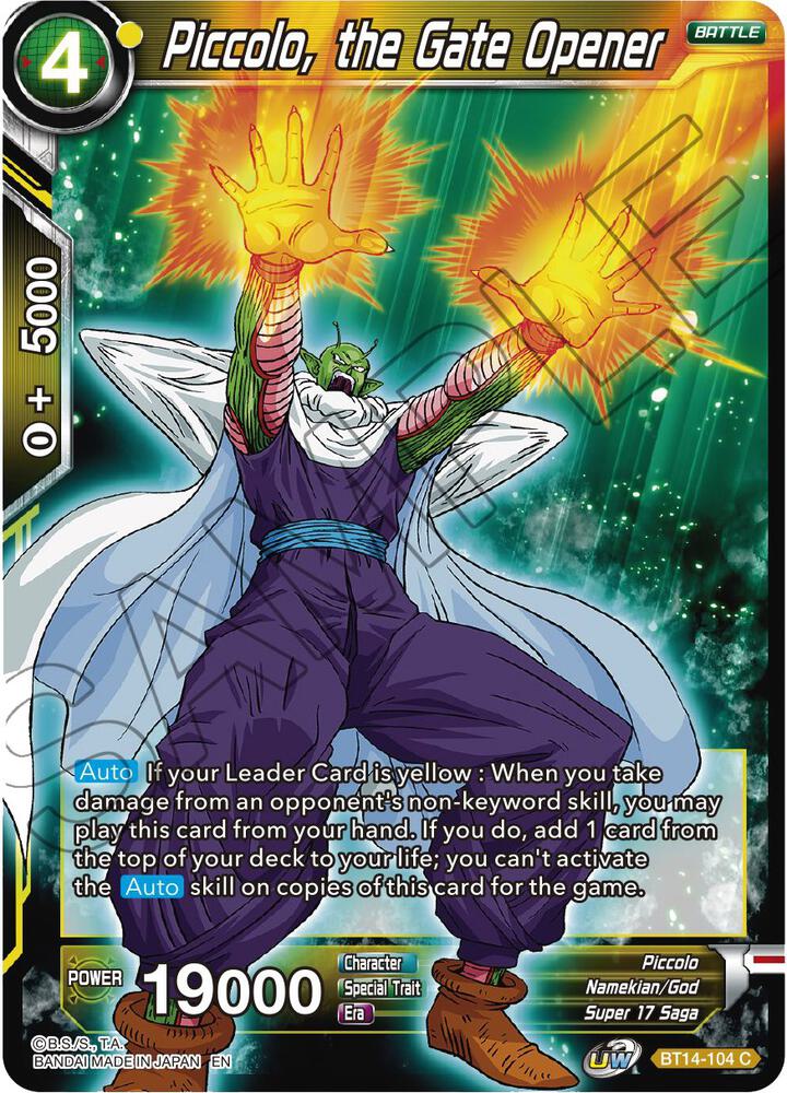 Piccolo the Gate Opener Foil BT14-104 Cross Spirits Dragonball Super card