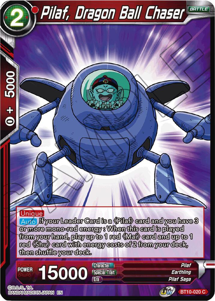 Pilaf Dragon Ball Chaser Foil BT10-020 Rise of the Unison Warrior Dragonball Super card