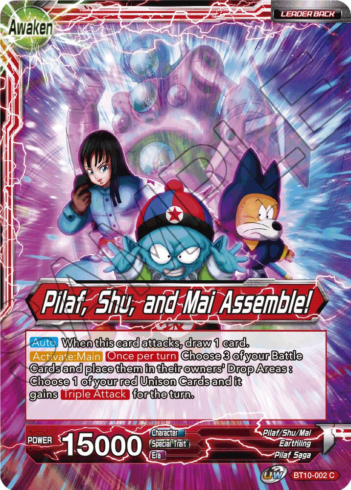 Pilaf Pilaf Shu and Mai Assemble BT10-002 Rise of the Unison Warrior Dragonball Super card