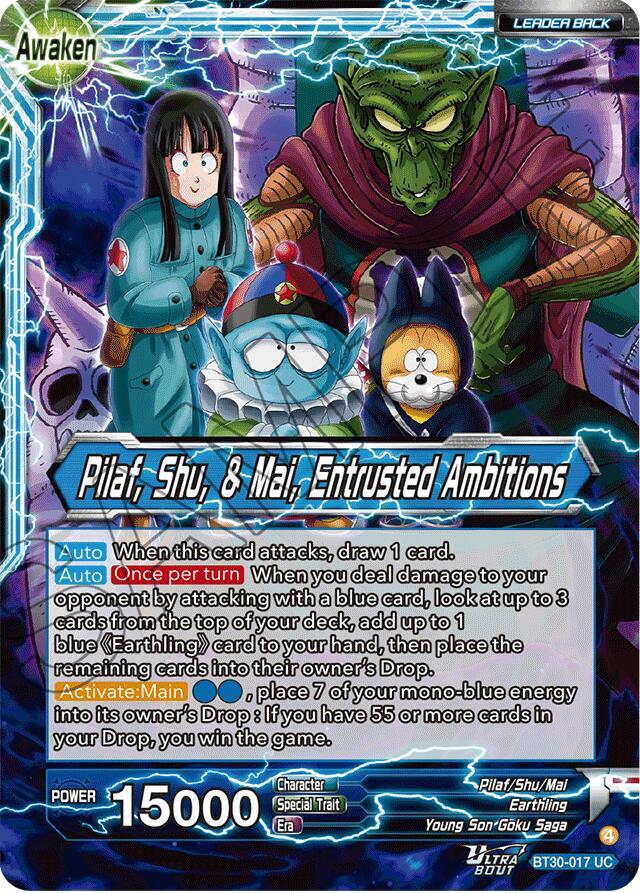 Pilaf Shu and Mai Pilaf Shu and Mai Entrusted Ambitions BT30-017 Three Glorious Fighters Dragonball Super card