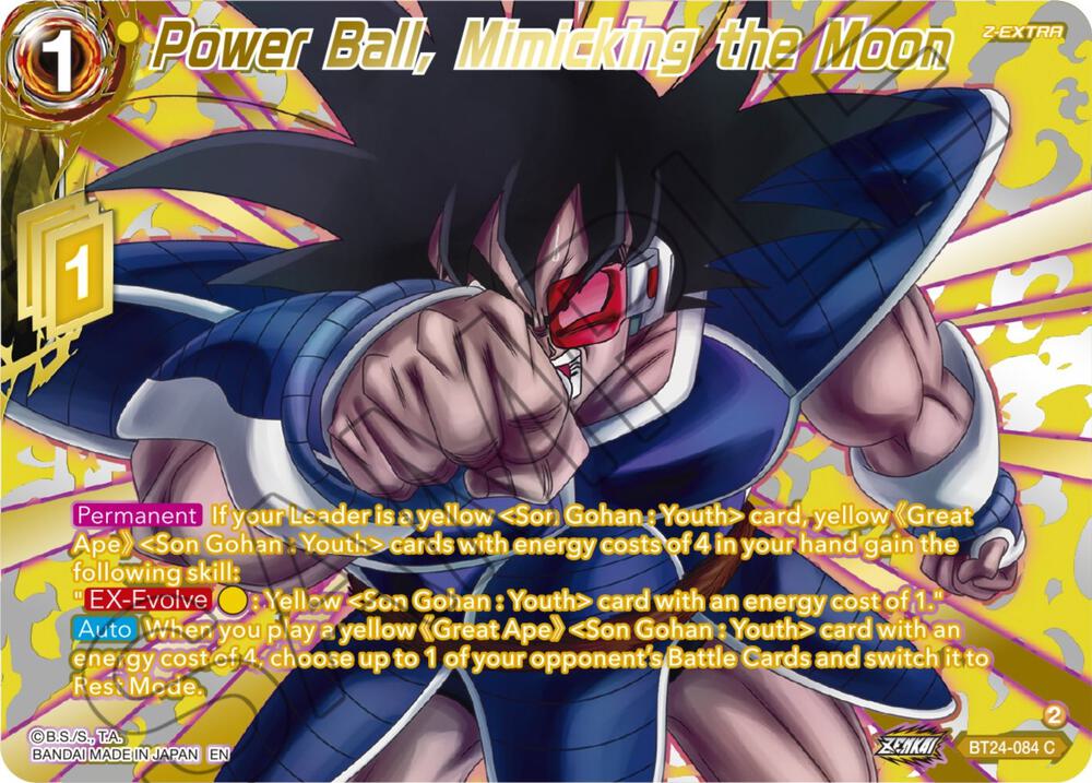 Power Ball Mimicking the Moon Collector Booster Gold BT24-084 Beyond Generations Dragonball Super card