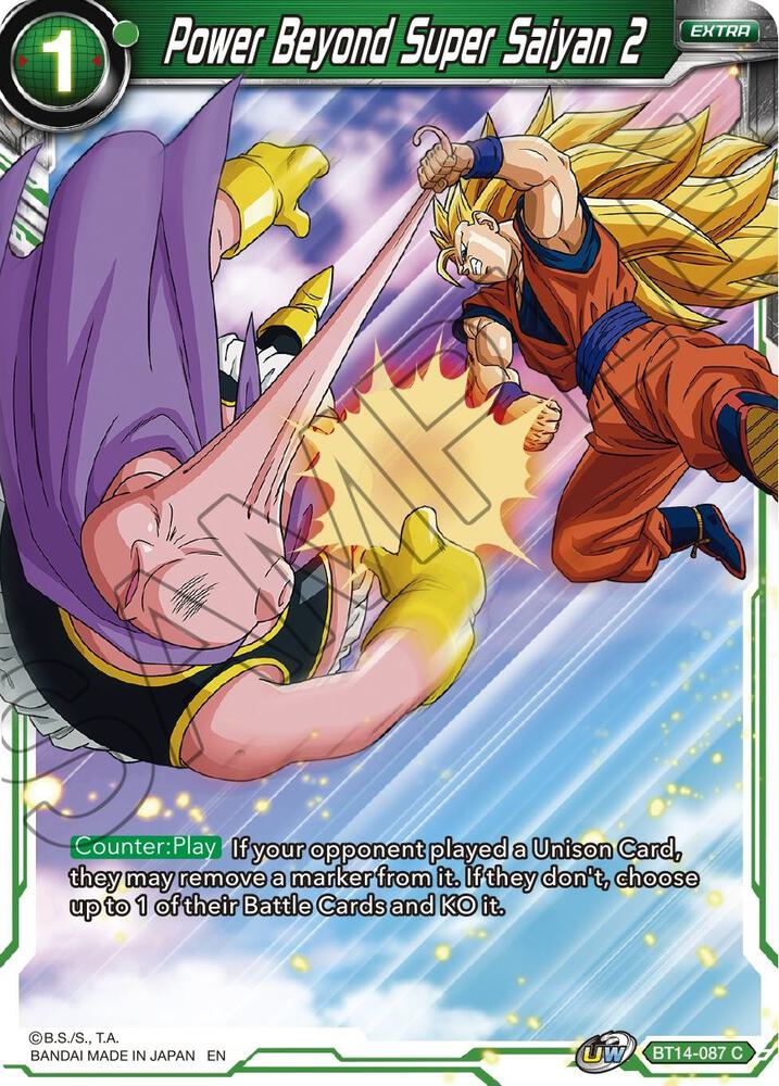Power Beyond Super Saiyan 2 Foil BT14-087 Cross Spirits Dragonball Super card