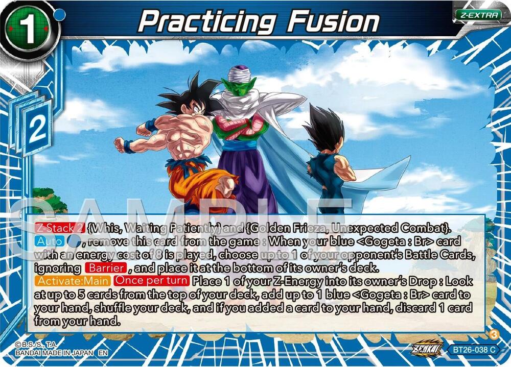 Practicing Fusion BT26-038 Ultimate Advent Dragonball Super card