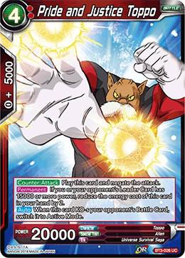 Pride and Justice Toppo Foil BT3-026 Cross Worlds Dragonball Super card