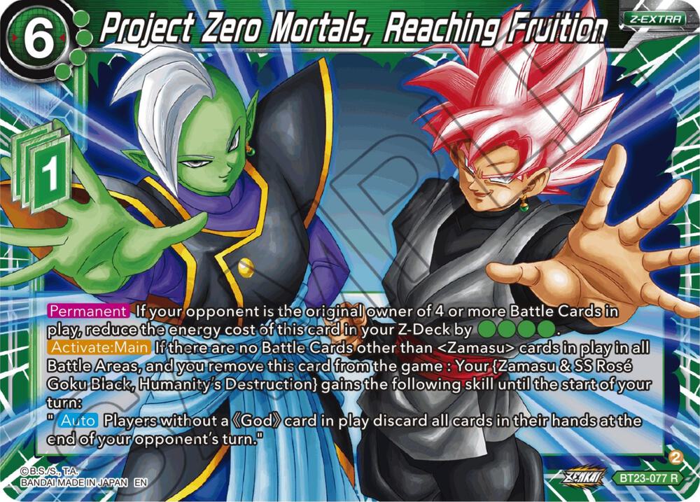 Project Zero Mortals Reaching Fruition BT23-077 Perfect Combination Dragonball Super card