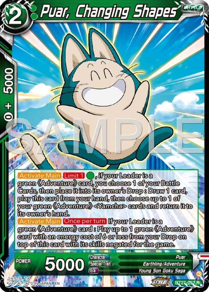 Puar Changing Shapes Foil BT27-057 History of Z Dragonball Super card